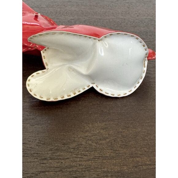 VTG Rabbit Bunny Red Patent Leather Toy Hand Sewn Plush Retro Shiny - Picture 7 of 10